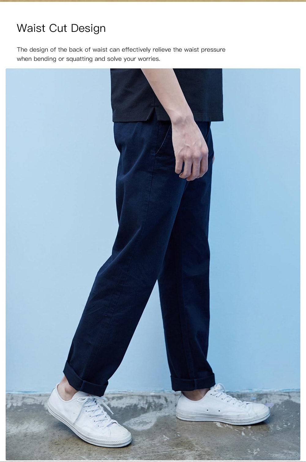 Xiaomi Youpin Classic Casual Comfortable Solid Color Cotton Pants Size 3XL - Khaki