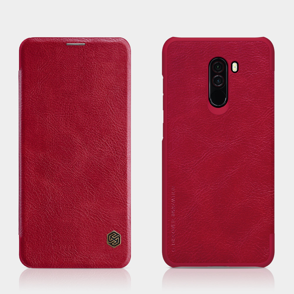 NILLKIN Protective Leather Phone Case for Xiaomi Pocophone F1/Poco F1 Protective Back Cover - Black