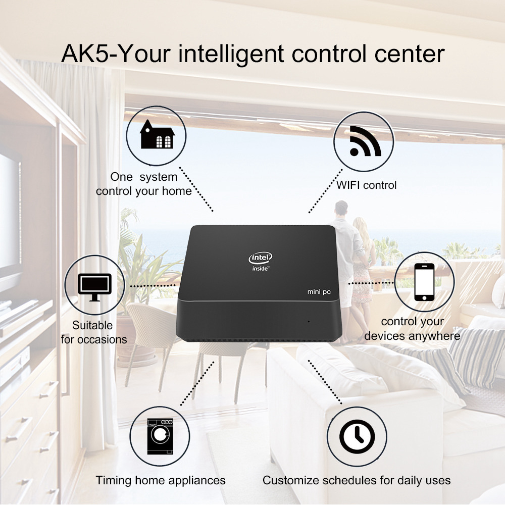 AK5 MINI PC intel N3450 4G DDR3/64G EMMC 2.4G/5G WIFI Bluetooth HDMI*2 RJ45 USB3.0