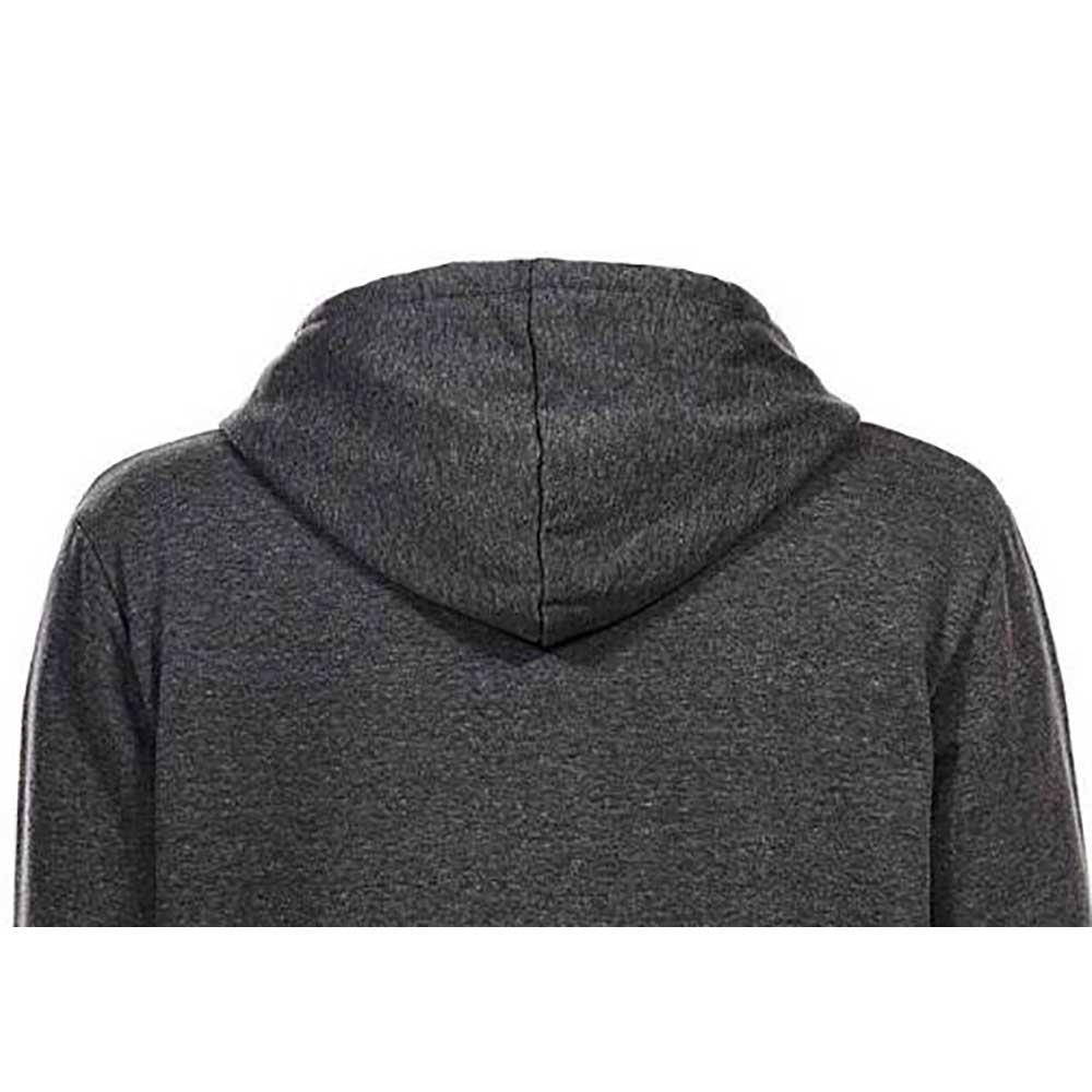Men Casual Solid Color Long Sleeve Sweatshirt Zipper Hoodie Coat Size 5XL - Dark Gray