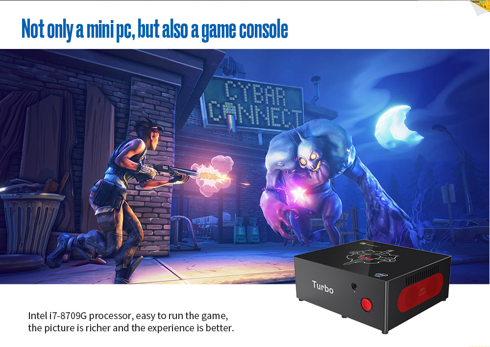 Beelink G7 Intel Kaby Lake G i7-8709G Radeon RX Vega M GL Barebone Mini PC 2.4G/5G WIFI Bluetooth Gigabit LAN DP*2 HDMI*2 USB3.0*5