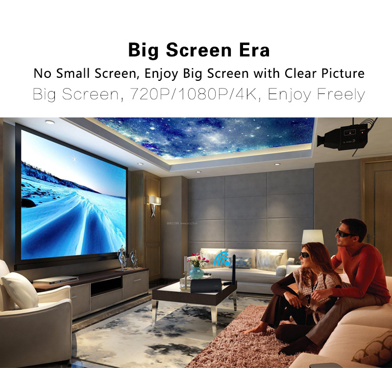 EC-C28 TV Dongle 4K Miracast Airplay Dongle 2.4G/5G Dual Band WiFi LAN Support iOS/Android HDMI/AV Output