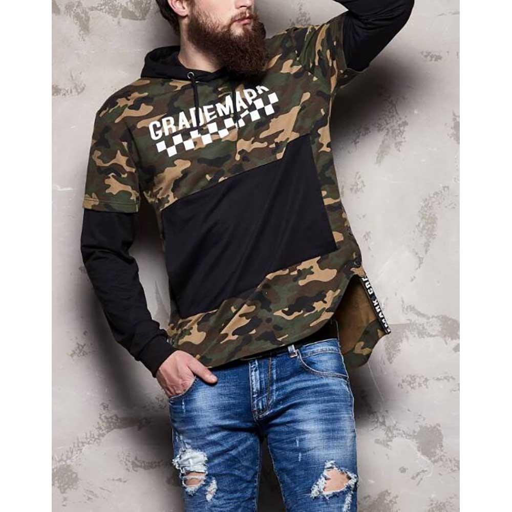 Male New Fashion Mens Slim Fit Pullover Sport Camouflage Hoodies Casual Cotton Sweatershirt Size M - Army Green