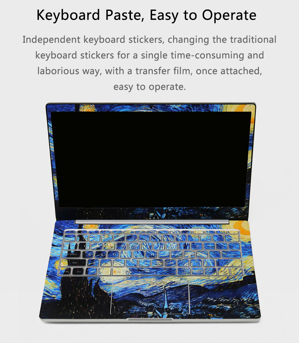 Original Xiaomi Decorative Stickers Color Protective Stickers for 13.3 Inch Xiaomi Notebook laptop - Van Gogh Starry Night