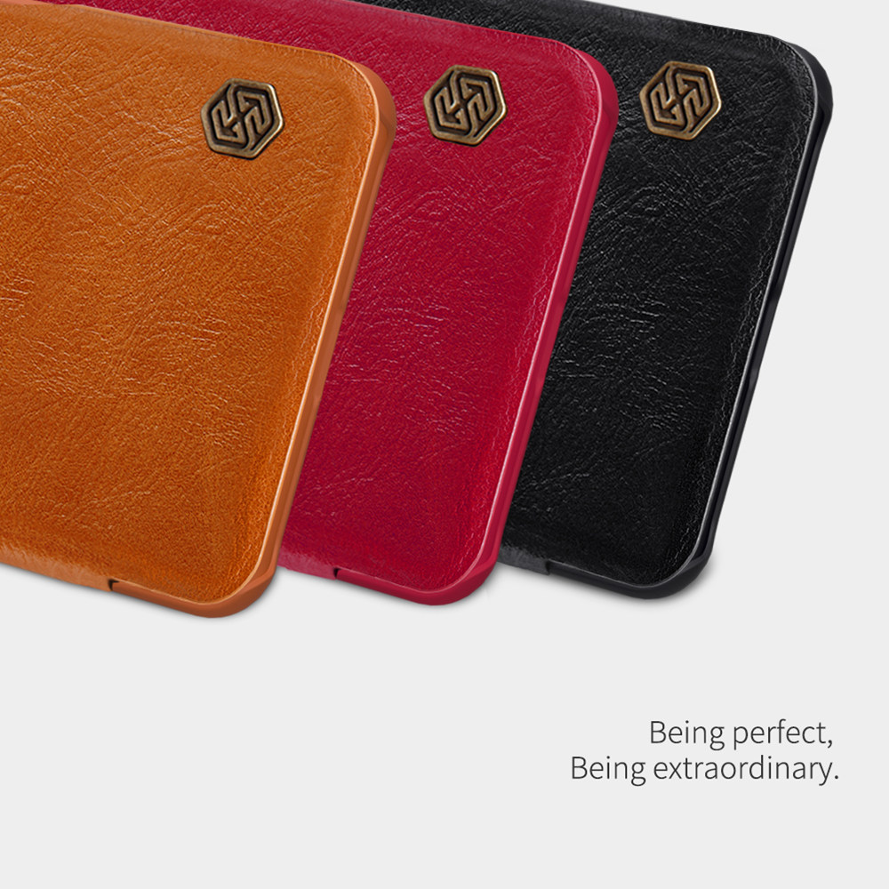 NILLKIN Protective Leather Phone Case for Xiaomi Pocophone F1/Poco F1 Protective Back Cover - Black