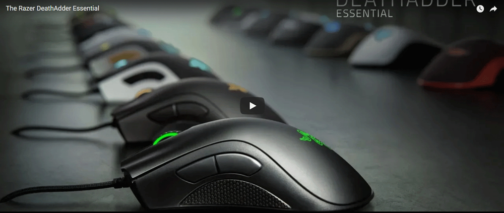 Razer DeathAdder Essential Optical Professional Grade Gaming Mouse Ergonomic Right-handed Design 6400 Adjustable DPI - Black