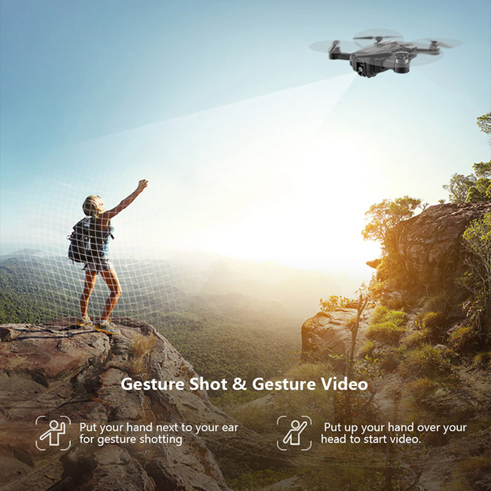 High Great Mark Wifi FPV VIO Positioning Foldable RC Drone with 4K Camera Remarkable Memory BNF - Black
