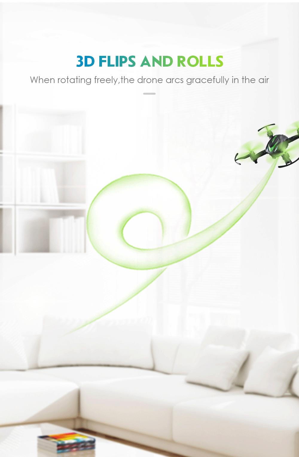 JJRC H48 Mini 2.4G 4CH 6Axis Gyro 3D Flips Dual Charing Modes RC Quadcopter RTF Green - Two Battery