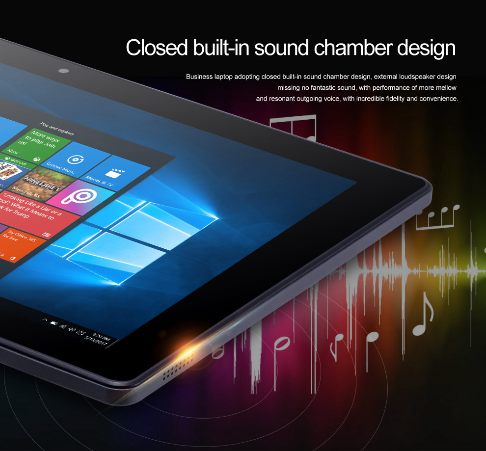 Cenava W10 Pro Tablet PC Intel Gemini Lake N4000 Quad Core 10.1 Inch IPS Touch Screen Windows 10 4GB RAM 64GB ROM - Black