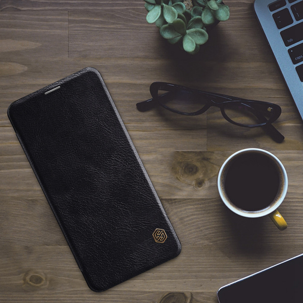 NILLKIN Protective Leather Phone Case for Xiaomi Pocophone F1/Poco F1 Protective Back Cover - Black