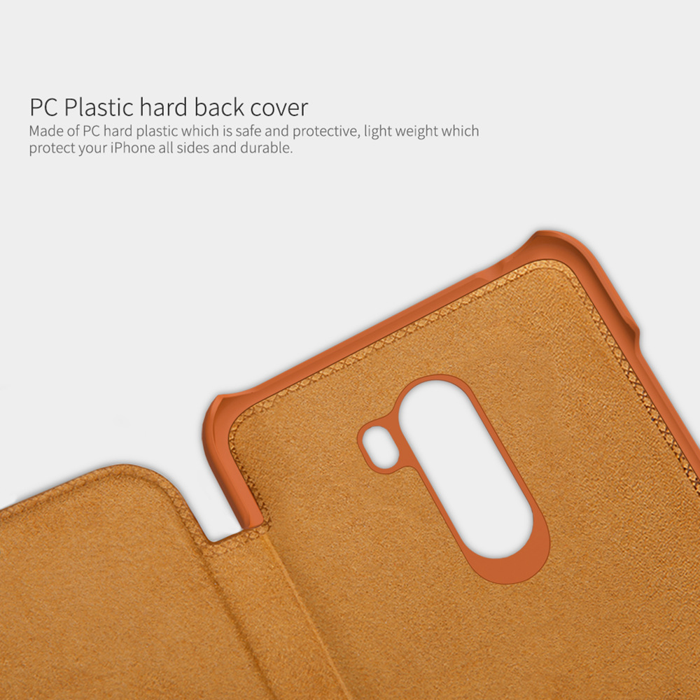 NILLKIN Protective Leather Phone Case for Xiaomi Pocophone F1/Poco F1 Protective Back Cover - Black
