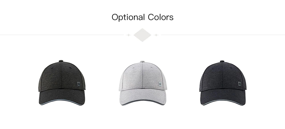Xiaomi Youpin Trendy Solid Color Sweat Absorption Non-deformed Reflective Baseball Cap Hip Hop Hat Light Gray
