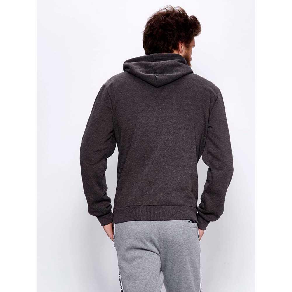 Men Autumn Zipper Hoodie Sweatshirt Outdoor Sports Style Leisure Loose Long-sleeve Coat Size S - Dark Gray