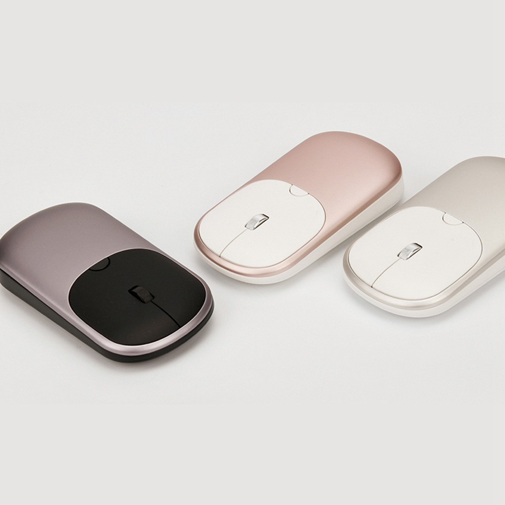 Ajazz I35T Wireless 2.4G / Bluetooth 4.0 Dual-mode Lightweight Office Mouse 1000DPI Chargeable Silent Mouse For Window / Mac - Pink