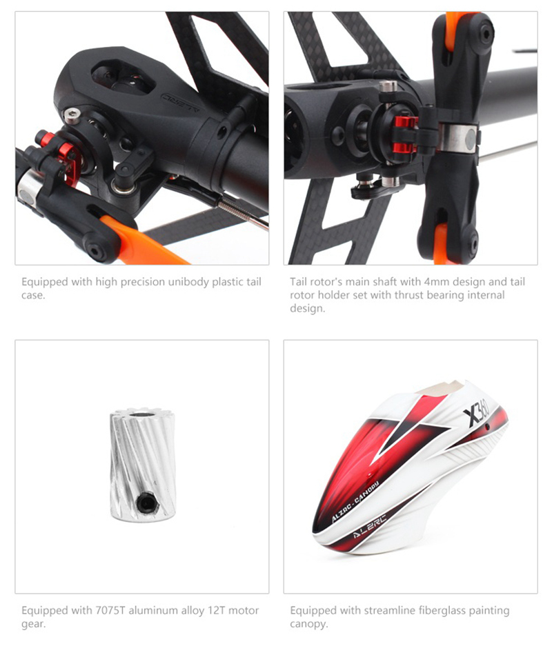 ALZRC Devil X360 FAST FBL 370mm Blade RC Helicopter with 2525 Brushless Motor 50A V4 Brushless ESC - Standard Combo