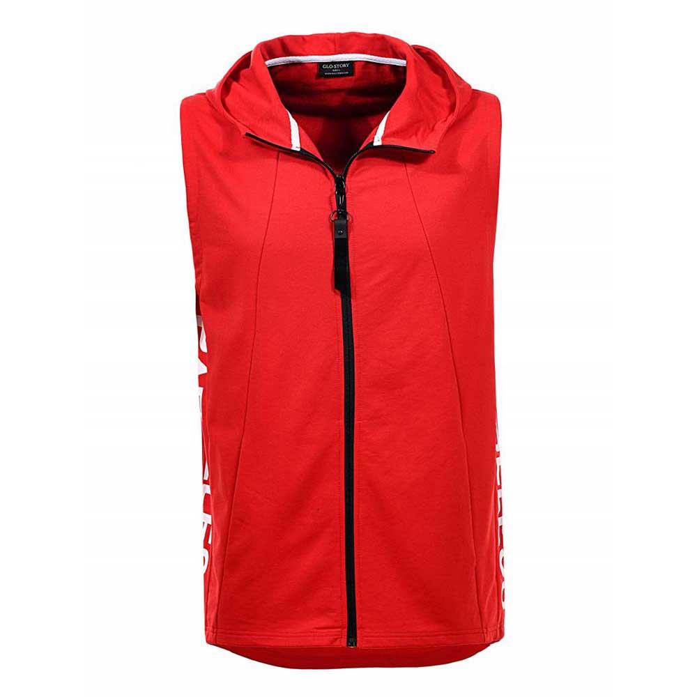 Men Pullover Fashion Design Sleeveless Hoodies For Men Outerwear Hoodies Size M - Red