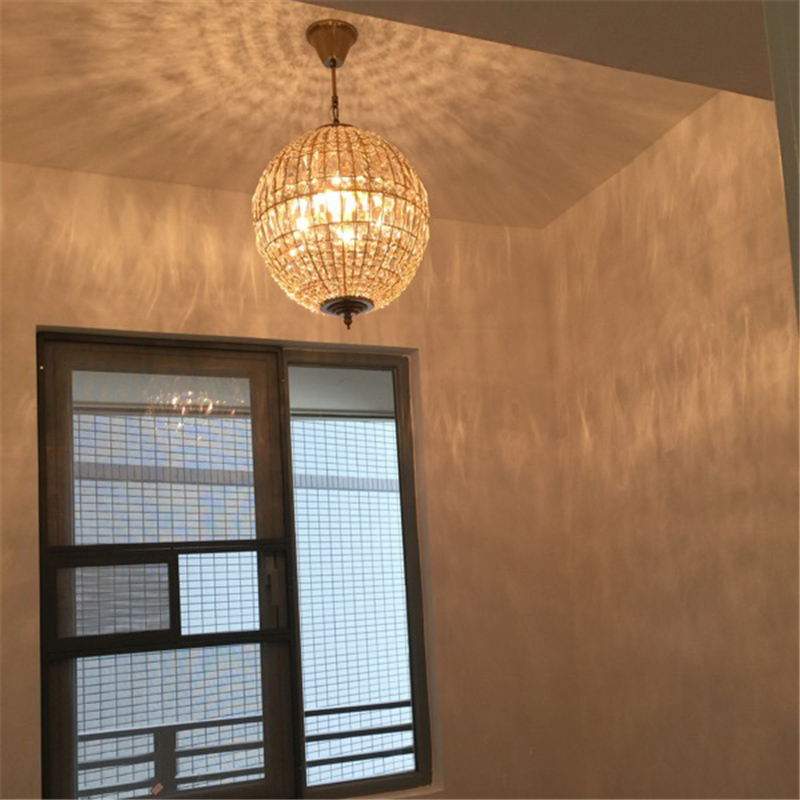 FUMAT American Style Round Crystal Chandelier Light Lustre K9 Hanging Ring Lamp for Living Room Dining Room Artistic - Gold