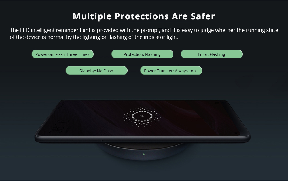 Xiaomi Wireless Charger for Xiaomi Mix 2S/Samsung S9/iphone X/ QI Wireless Charging Smartphones - Black