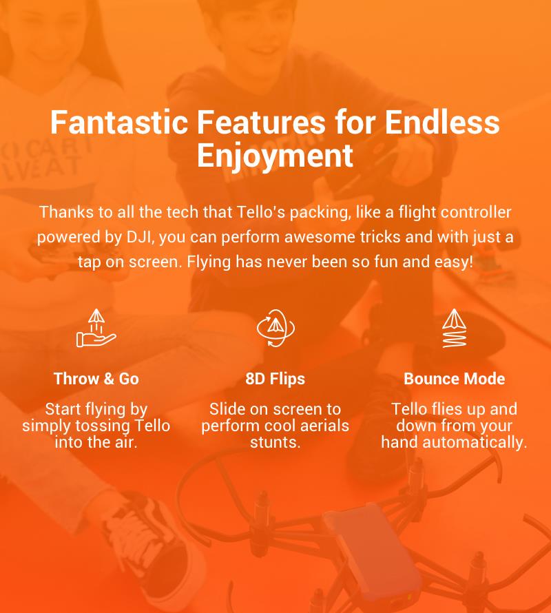 DJI Tello 5MP HD 720P Camera WIFI FPV RC Drone BNF - Fly More Combo
