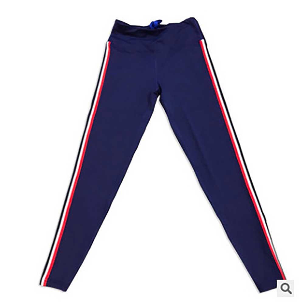 Women Casual High-waisted Tight Quick-drying Stretch Yoga Pants Size L - Blue