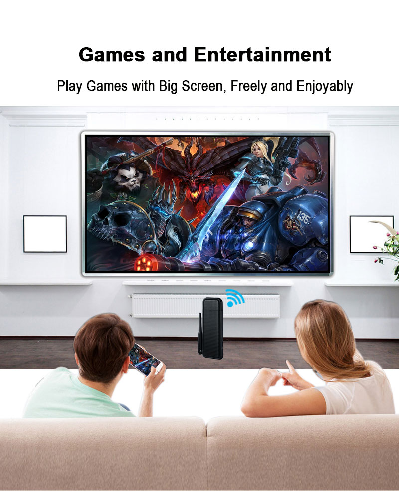 EC-C18 TV Dongle Full HD 1080P Miracast Airplay Dongle 2.4G WIFI Support iOS/Android HDMI Output