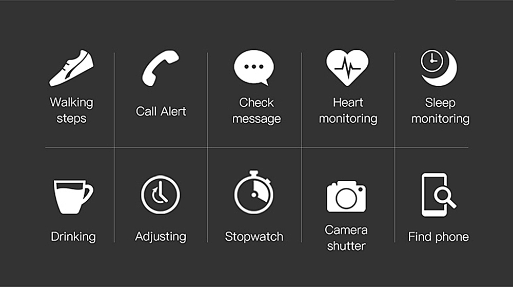 Makibes M5 Sports Smart Watch 5ATM Water Resistant Heart Rate Monitor Transparent Screen Luminous Dial TPU Strap - Black
