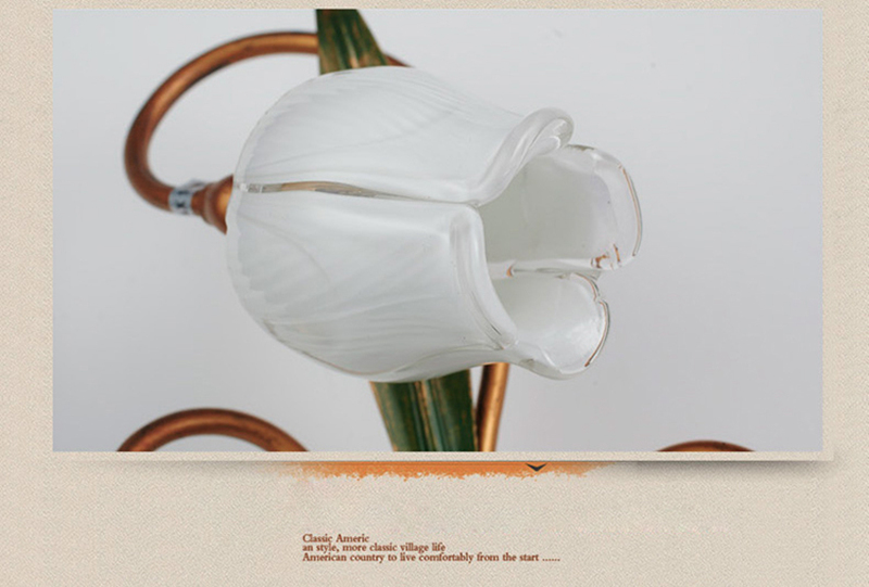 FUMAT TIFFANY Lamp European Modern Style Tulip Flower Wall Sconces Lamp Art Decor Lighting For Bedroom Bedside - White