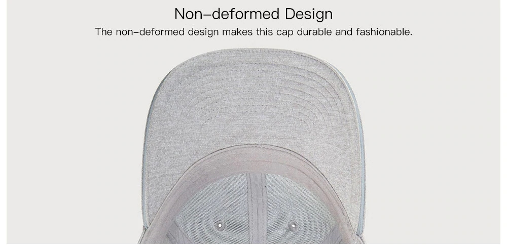 Xiaomi Youpin Trendy Solid Color Sweat Absorption Non-deformed Reflective Baseball Cap Hip Hop Hat Light Gray