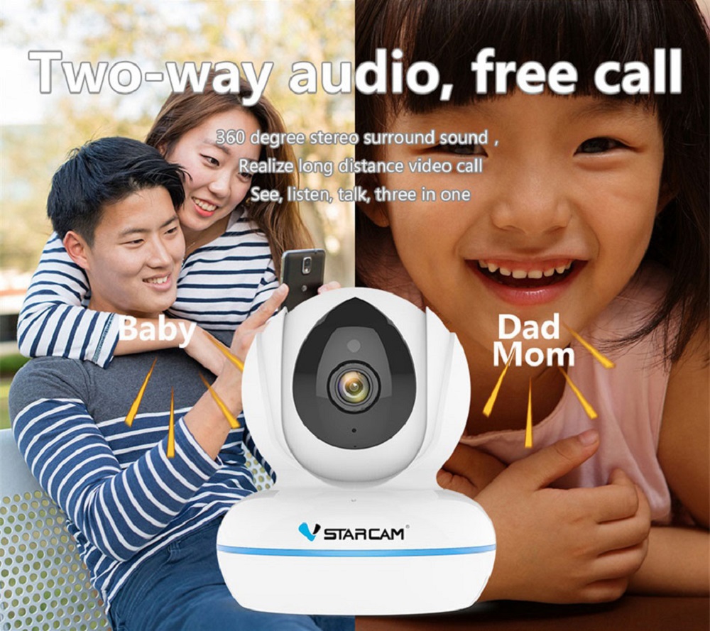 Vstarcam C22Q 4MP Full HD 2.4G/5G Wifi IP Camera Smart Monitor Camera H.265 Compression IP-CUT Onvif - White EU Plug