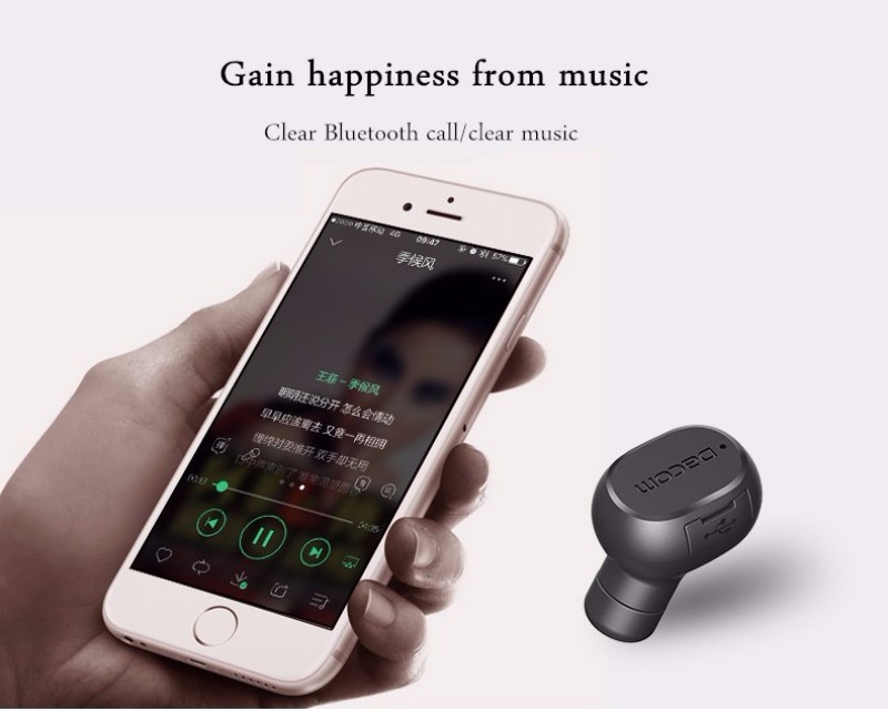 Dacom K007 Mini Bluetooth Wireless Sport Earphones In-ear Headphones Earbuds - Black