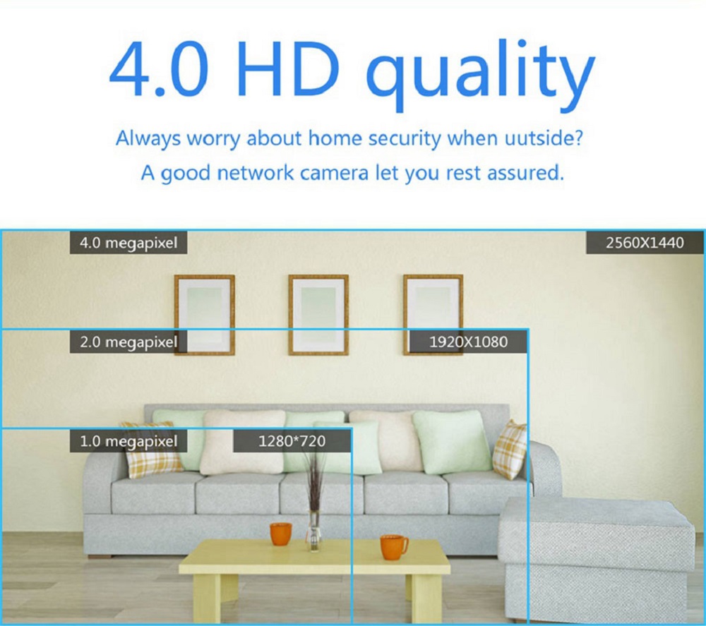 Vstarcam C22Q 4MP Full HD 2.4G/5G Wifi IP Camera Smart Monitor Camera H.265 Compression IP-CUT Onvif - White EU Plug
