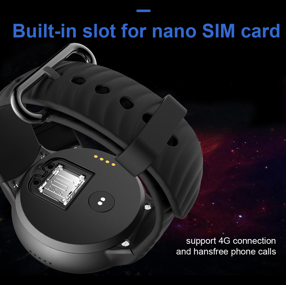 Makibes MK02 4G Smartwatch Phone Android 7.0 MTK6737 Quad Core 1G RAM 16G ROM GPS WiFi Heart Rate Video - Black