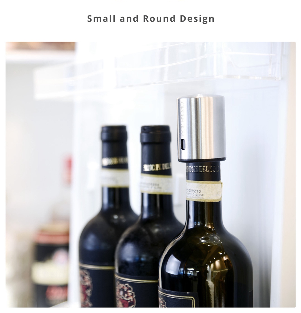 Xiaomi Circle Joy Stainless Steel Sealed Wine Stopper Efficient Preservation 304 Stainless Steel Store Date - Silver