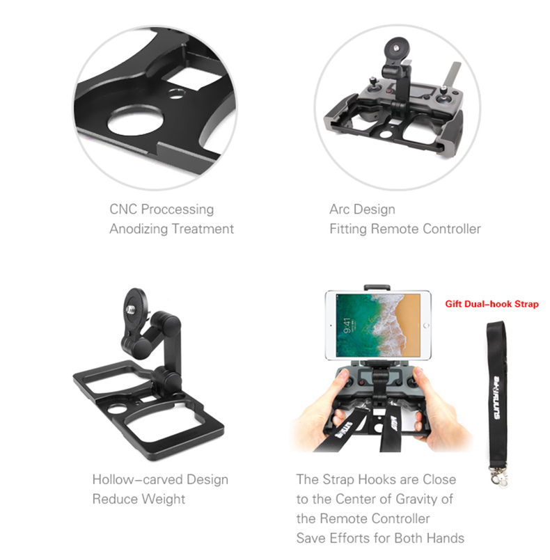Sunnylife Aluminum Bracket for DJI Mavic 2 Pro/Zoom Mavic Pro Mavic Air Spark CrystalSky Monitor