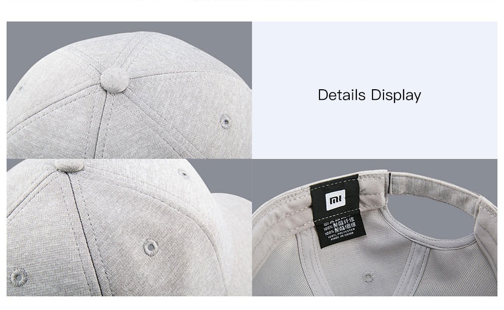 Xiaomi Youpin Trendy Solid Color Sweat Absorption Non-deformed Reflective Baseball Cap Hip Hop Hat Light Gray