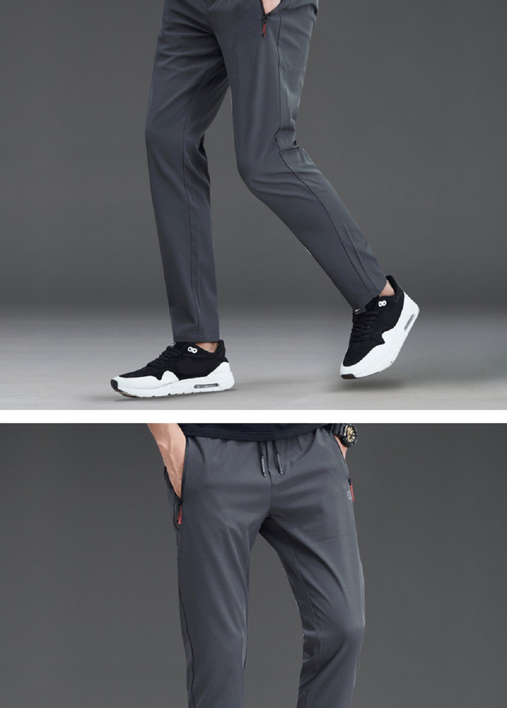 Men's Autumn Stretch Casual Sports Pants (Size M) - Gray