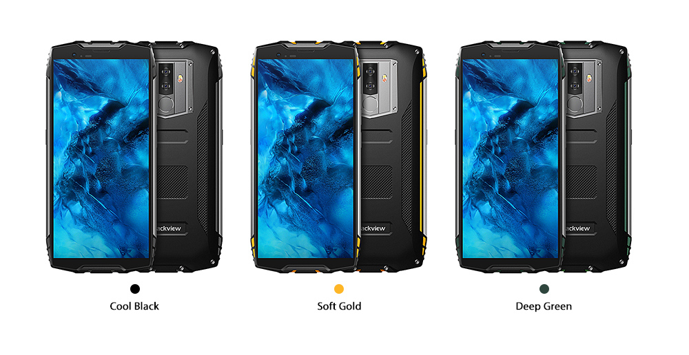 Blackview BV6800 Pro 5.7 Inch 4G LTE Smartphone MT6750T 4GB 64GB 16.0MP Dual Rear Cameras Android 8.0 IP68 Wireless Charging 6580mAh Type-C NFC - Yellow