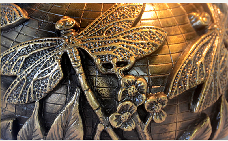 FUMAT 16 Inches Tiffany Style Stained Glass Double Lit Table Lamp - Color Glass Base Dragonfly Design
