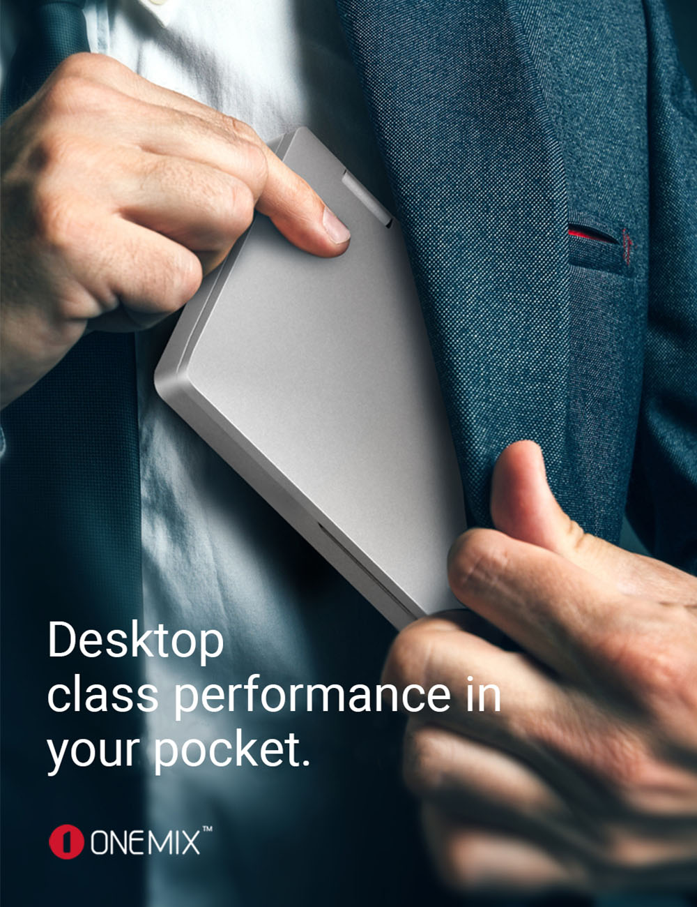 One Netbook One Mix 2 Yoga Pocket Laptop Intel Core m3-7Y30 Quad Core Touch ID 7" IPS Screen 1920*1200 Windows 10 8GB DDR3 256GB PCI-E SSD - Silver