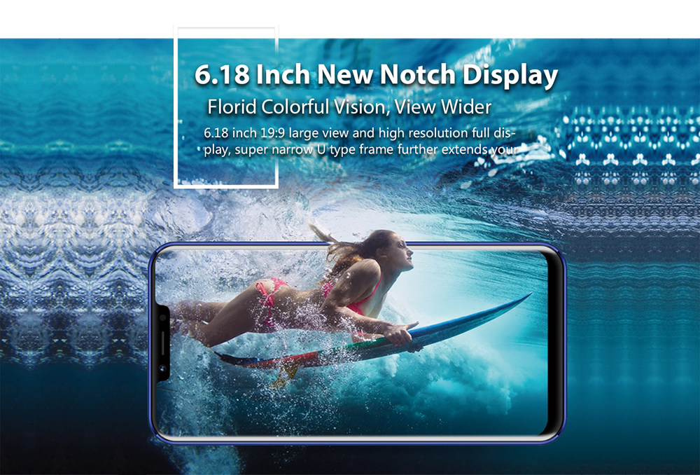 Meiigoo S9 6.18 Inch 4G LTE Smartphone MTK6750T 4GB 32GB 13.0MP + 2.0MP Dual Rear Cameras Android 8.1 Face ID Type-C Fast Charge - Twilight