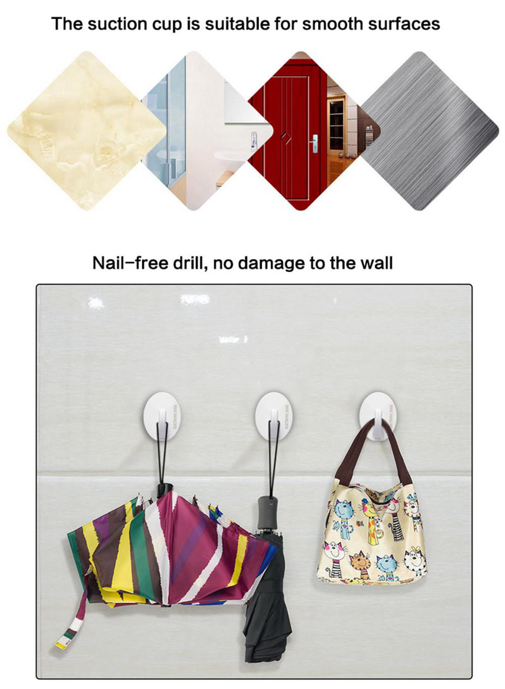 3PCS Electric USB Charging Hook (Recyclable Non-stick Hot Glue) - White