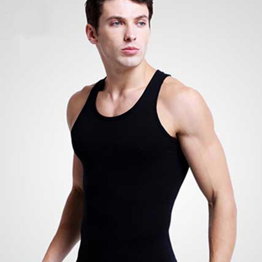 3PCS Men's Solid Color Sleeveless Slim Fit Cotton Vest Size 3XL - White/Black/Red