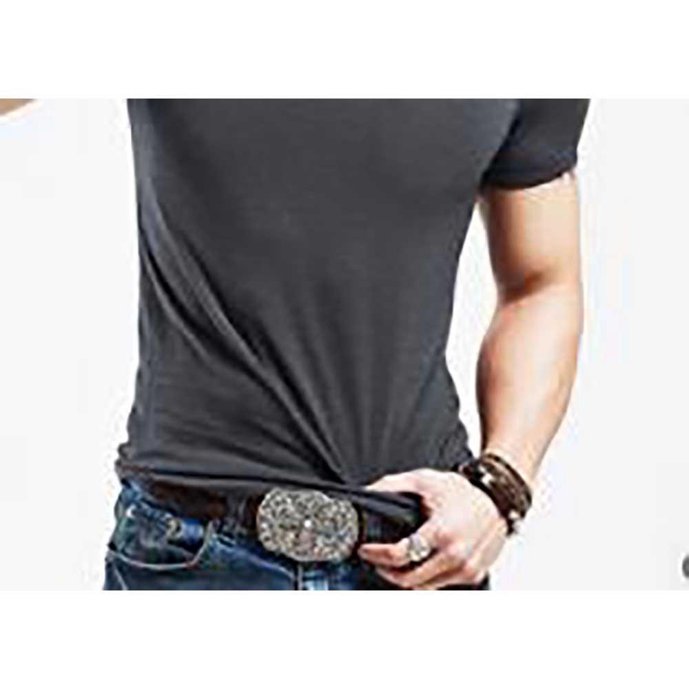 Men Solid Color Casual T-shirt Cotton Crewneck Short Sleeve Size 5XL - Dark Gray