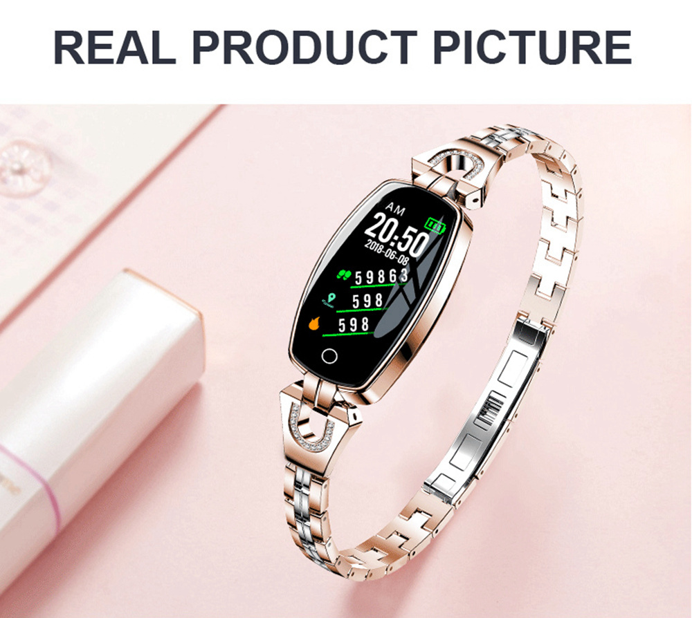 H8 Women Smart Bracelet 0.96 Inch TFT Color Screen Heart Rate Sleep Monitor IP67 Waterproof Multiple Sports Mode - Black