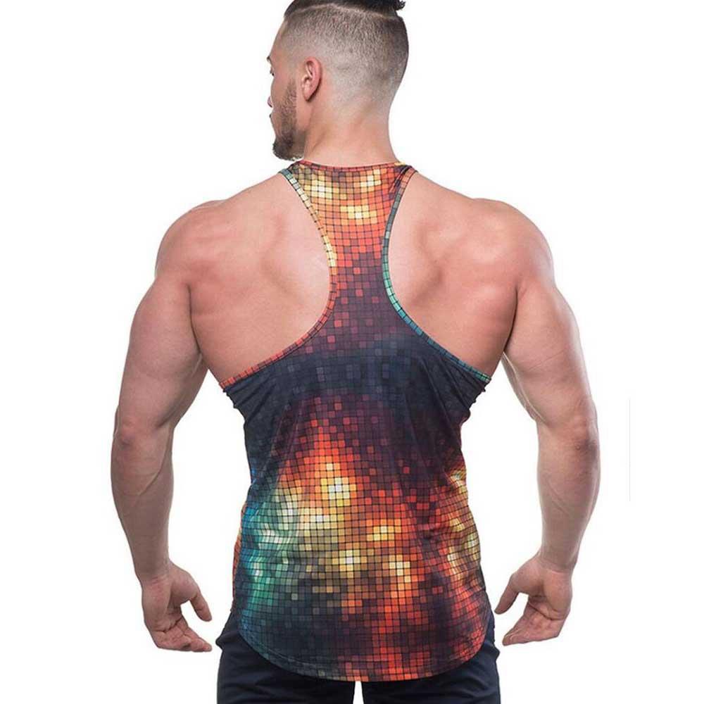 Men Sports Fitness Breathable Slim Vest Size XL - Lattice