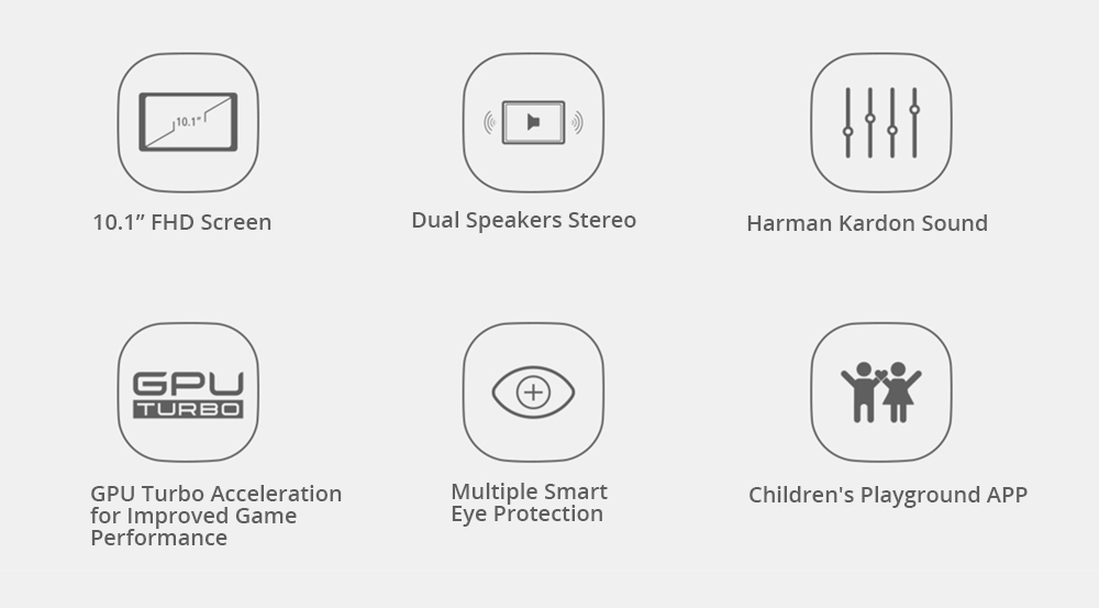 HUAWEI Honor Pad 5 WIFI Tablet PC Hisilicon Kirin 659 Octa Core GPU Turbo 10.1" IPS Screen 1920*1200 EMUI 8.0 3GB RAM 32GB ROM Built-in GPS - Grey