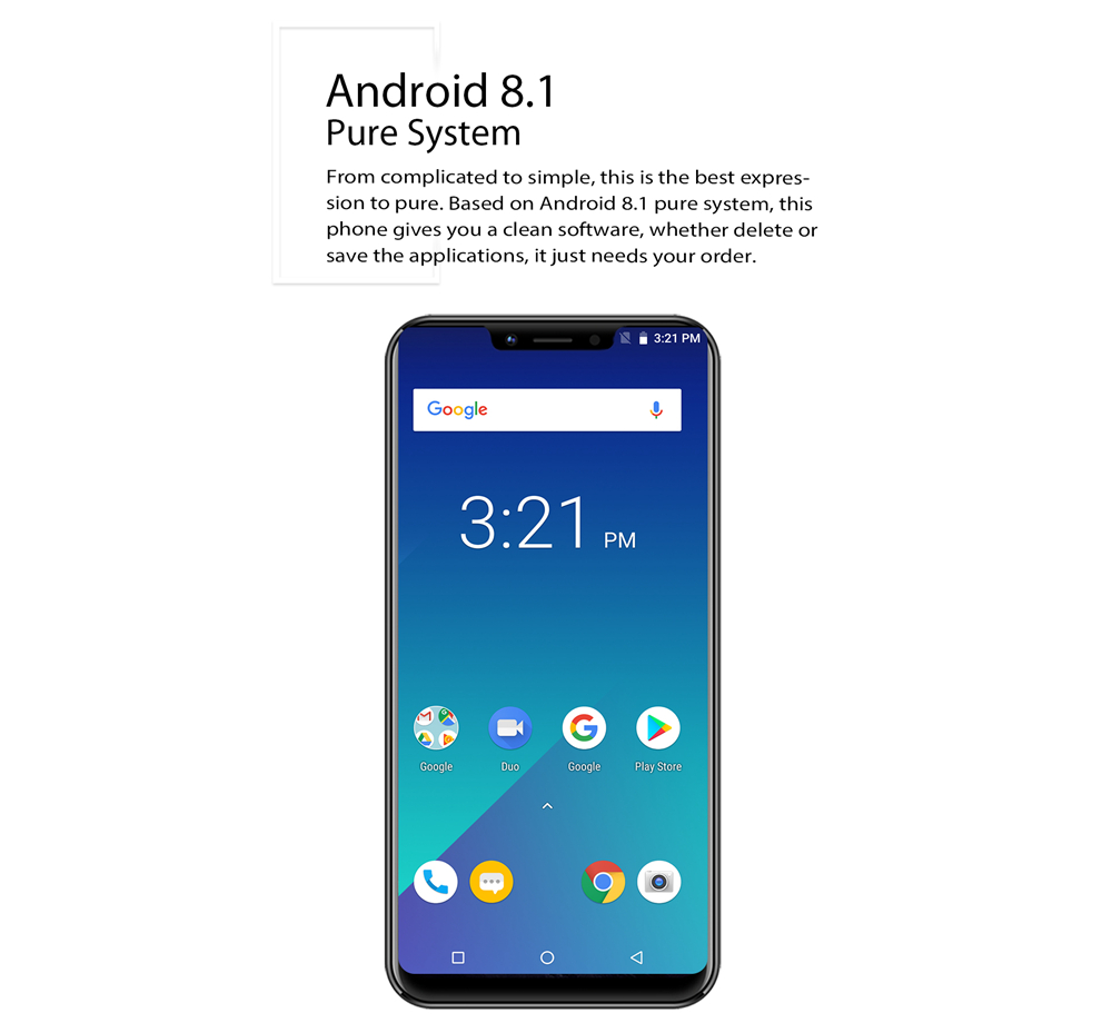 Meiigoo S9 6.18 Inch 4G LTE Smartphone MTK6750T 4GB 32GB 13.0MP + 2.0MP Dual Rear Cameras Android 8.1 Face ID Type-C Fast Charge - Twilight
