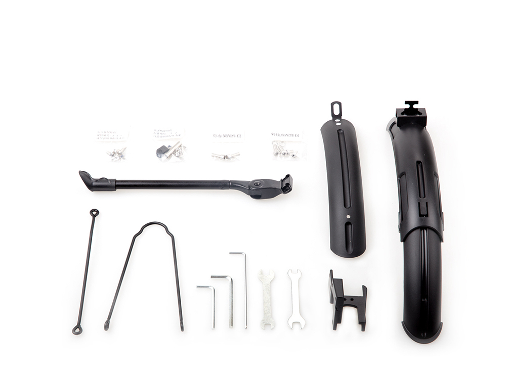 Original Xiaomi Qicycle EF1 Smart Bicycle Accessory Set (Fender + Parking Rack) - Black