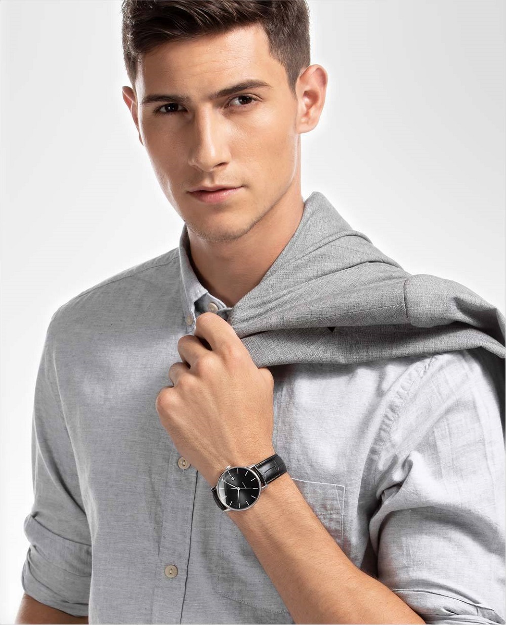 Xiaomi TwentySeventeen Men's Light Mechanical Watch 5ATM With Sapphire Surface And Leather Strap - Black
