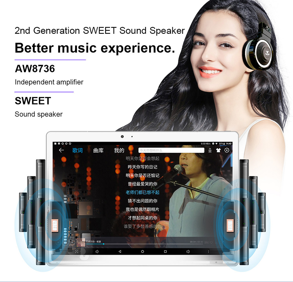 Teclast T20 4G Phablet Helio X27 MT6797T Deca Core 10.1" IPS Screen 2560*1600 Android 7.0 4GB RAM 64GB ROM Touch ID Built-in GPS GLONASS Beidou - White Silver